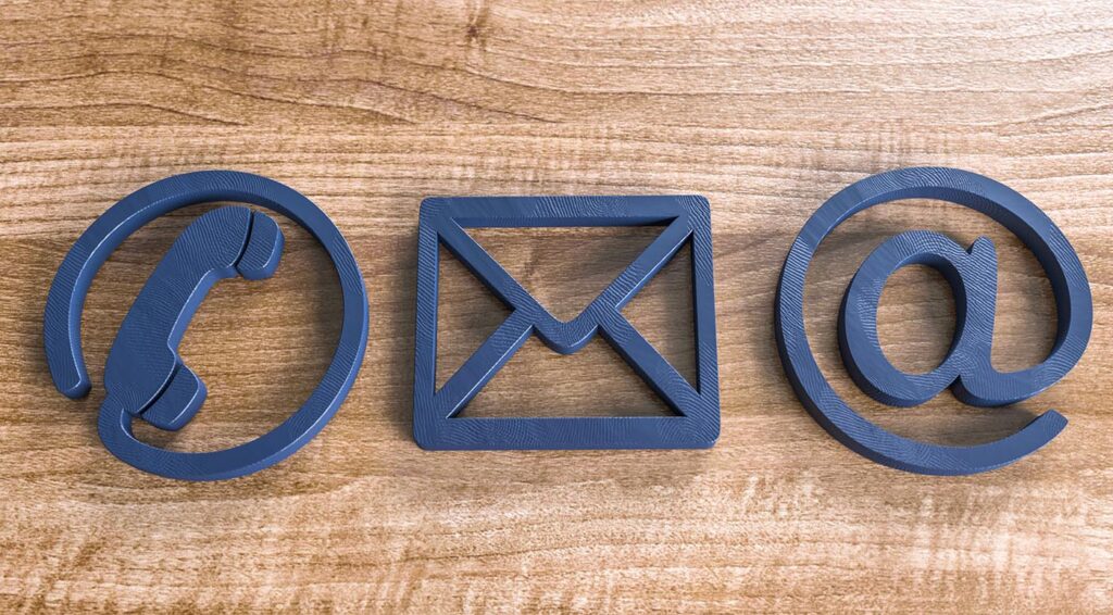 Telefonsymbol und Email-Symbol